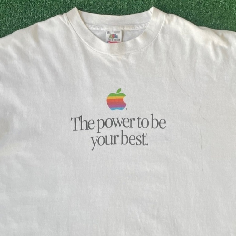 Vintage Apple Rainbow Logo T Shirt Fruit Of The Loom The Power To Be Your Best